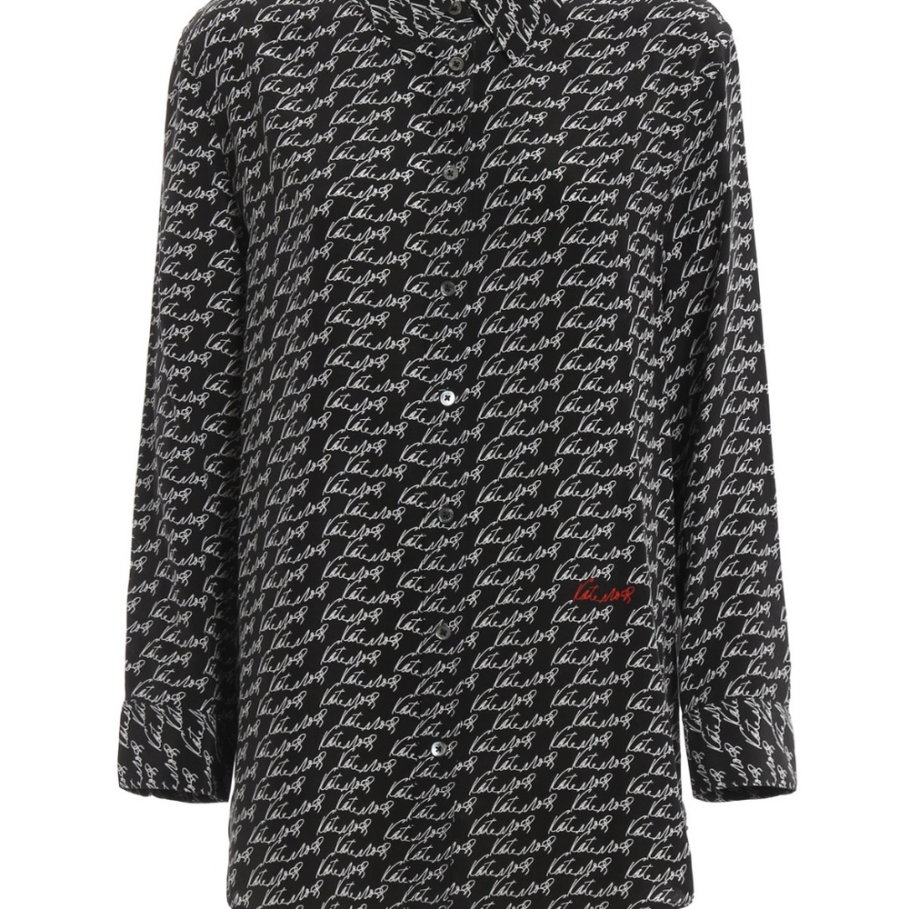 Equipment Kate Moss Reese shirt black white print
